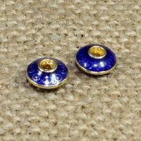 Zinc Alloy Spacer Beads Saucer gold color plated imitation cloisonne & enamel lead & cadmium free Approx 2mm Sold By Bag