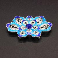 Tibetan Style Connector, plated, imitation cloisonne & enamel & 2/2 loop, more colors for choice, lead & cadmium free, 40x25mm, Hole:Approx 1.5mm, 10PCs/Bag, Sold By Bag