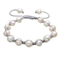 Freshwater Cultured Pearl Bracelet Freshwater Pearl with Nylon Cord Potato for woman white 8-10mm Sold Per Approx 7 Inch Strand