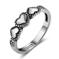 タイ スターリング銀の指環, タイ銀, ハート形, 異なるサイズの選択 & 女性用, 5.5mm, 売り手 パソコン