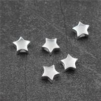 925 Sterling Silver Pärlor, Star, 7.20x7.20mm, Hål:Ca 2mm, 10PC/Lot, Säljs av Lot