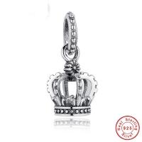 Thailand Sterling Silver European Pendant Crown for woman & without troll Approx 4.5-5mm Sold By PC