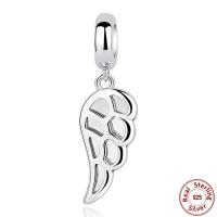 925 Sterling Silver European Pendant Wing Shape for woman & without troll 10mm Approx 4.5-5mm Sold By PC