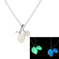 Zinc Alloy Leaf Pendants silver color plated luminated & enamel nickel lead & cadmium free Sold By PC