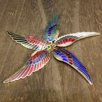 Cloisonne Pendants Wing Shape 24K gold plated Approx 1mm Sold By Bag