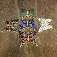 Cloisonne Pendants Butterfly 24K gold plated Approx 1mm Sold By Bag
