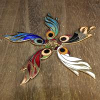 Cloisonne Pendants Bird 24K gold plated Approx 1mm Sold By Bag