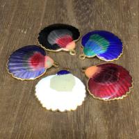 Cloisonne Pendants Shell 24K gold plated Approx 1mm Sold By Bag