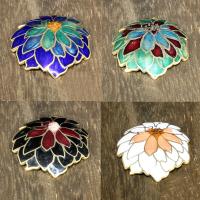 Cloisonne Pendants Flower 24K gold plated Approx 1mm Sold By Bag