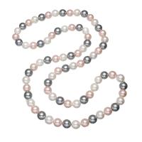 Freshwater Pearl Sweater Chain Necklace South Sea Shell Round for woman 10mm Sold Per Approx 32 Inch Strand
