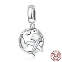 925 Sterling Silver European Pendant Globe without troll 21mm Approx 4.5-5mm Sold By PC