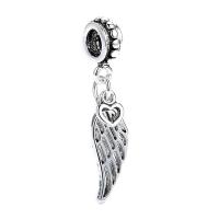 Zinc Alloy European Pendant Wing Shape for woman & without troll 10mm Approx 4.5-5mm Sold By PC