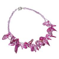 Naturlige ferskvands perle halskæde, Ferskvandsperle, med White Shell & Glas Seed Beads, med 5cm extender kæde, for kvinde, 14-33mm, Solgt Per Ca. 16.5 inch Strand