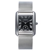 CHENXI Reloj para hombre, acero inoxidable, con dial de aleación de cinc & Vidrio, chapado, impermeable & esmalte, más colores para la opción, 30.50mm, Vendido para aproximado 9.8 Inch Sarta