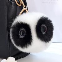 Zinc Alloy Key Clasp Rabbit Fur with iron ring & Resin & Zinc Alloy gold color plated 13cm Sold By PC