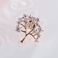 Collar Brooch Brass Tree plated Unisex & with rhinestone nickel & cadmium free Sold By PC