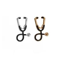 Collar Brooch Zinc Alloy Stethoscope plated Unisex & enamel lead & cadmium free Sold By PC