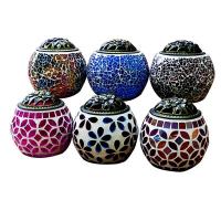 Traditional Ceramic Inserted Burner Incense Seat Glass can be used as candle holder Sold By PC