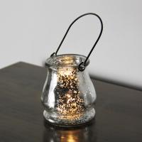 Glas Kerzenhalter, mit Eisen, plattiert, 87x96mm, verkauft von PC