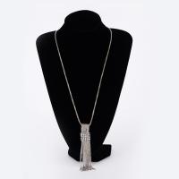 Zinc Alloy Sweater Chain Necklace with 5cm extender chain platinum color plated lantern chain & for woman & with rhinestone lead & cadmium free 120mm Sold Per Approx 32 Inch Strand