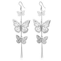Iron Drop Earring iron earring hook Butterfly plated for woman lead & cadmium free Sold By Pair