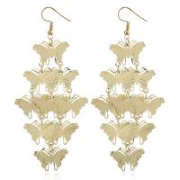 Iron Drop Earring iron earring hook Butterfly plated for woman lead & cadmium free Sold By Pair