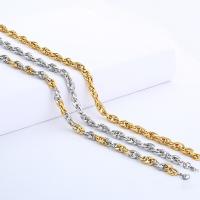 Nerezová ocel řetěz náhrdelník, Nerez, lano řetěz & pro muže, více barev na výběr, 5.4mm, Prodáno za Cca 21.6 inch Strand