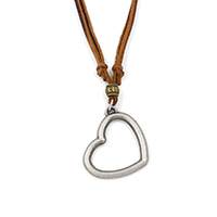 Zinc Alloy Sweater Chain Necklace with Full Grain Cowhide Leather Heart plated Length Adjustable nickel lead & cadmium free Sold Per Approx 36.2 Inch Strand