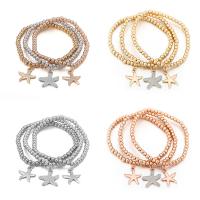 Zinc Alloy Bracelet Starfish plated Unisex & with rhinestone lead & cadmium free 18mm Length Approx 8.5 Inch Sold By Set
