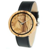 Redear® Unisex Jewelry Watch Cowhide with Bamboo & Glass & Stainless Steel plated natural & adjustable Approx 7.5 Inch Sold By PC