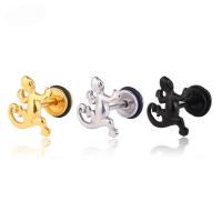Titanium Steel Fake Plug stainless steel post pin Gecko plated Unisex Random Color Sold By PC