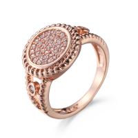 Cúbicos Circonia Micro Pave anillo de latón, metal, chapado en color rosa dorada, unisexo & diverso tamaño para la opción & micro arcilla de zirconia cúbica, libre de níquel, plomo & cadmio, Vendido por UD