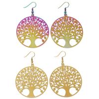 Tree Of Life Jewelry Earrings Stainless Steel iron earring hook painted tree of life design & for woman Sold By Pair