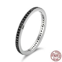 Thailand Sterling Silver Finger Ring & for woman & with cubic zirconia 2mm Sold By PC