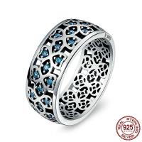 Thailand Sterling Silver Finger Ring & for woman & with cubic zirconia 8mm Sold By PC