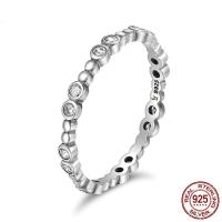 925 Sterling Silver Finger Rings, different size for choice & for woman & with cubic zirconia, 2mm, Sold By PC
