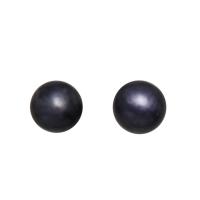Natürliche kultivierte Süßwasserperlen Perle, flache Runde, halbgebohrt, dunkelviolett, 4.5-5mm, Bohrung:ca. 0.8mm, verkauft von Paar