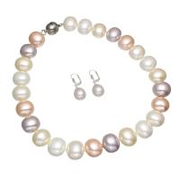 South Sea Shell Jewelry Sets earring & necklace for woman multi-colored Length Approx 17 Inch Sold By Set