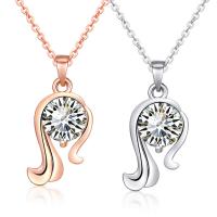 Cubic Zircon Micro Pave Brass Necklace with 5cm extender chain Music Note plated oval chain & for woman & with cubic zirconia nickel lead & cadmium free 10-15mm Sold Per Approx 15 Inch Strand