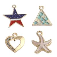 Zinc Alloy Star Pendant plated & enamel & with rhinestone lead & cadmium free Approx 1-2mm Sold By Bag