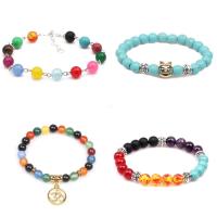 Fashion Turquoise Bracelets with Zinc Alloy Unisex & enamel 8mm Sold Per Approx 7.5 Inch Strand