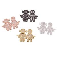 Brass Jewelry Connector Cartoon plated with cubic zirconia & 1/1 loop nickel lead & cadmium free Approx 1mm Sold By PC