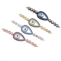 Evil Eye Connector Brass with White Shell & Resin Rhinestone Teardrop plated with eye pattern & with cubic zirconia & faceted & 1/1 loop nickel lead & cadmium free Approx 1mm Sold By PC