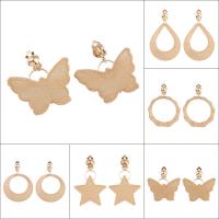Zinc Alloy Drop Earrings stainless steel post pin gold color plated & for woman lead & cadmium free - Sold By Pair