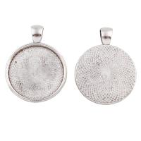 Zinc Alloy Pendant Setting Flat Round silver color plated lead & cadmium free Approx Inner Approx 25mm Sold By Bag