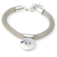 Snap Button Bracelet Zinc Alloy silver color plated for woman lead & cadmium free 12mm Length Approx 7 Inch Sold By Bag