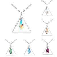 CRYSTALLIZED™ Element Crystal Necklace Brass with CRYSTALLIZED™ with 5cm extender chain Triangle platinum plated oval chain & for woman & faceted nickel lead & cadmium free Sold Per Approx 15.5 Inch Strand