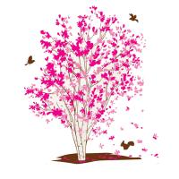 Wall Stickers & Decals PVC Plastic Tree adhesive Sold By Set