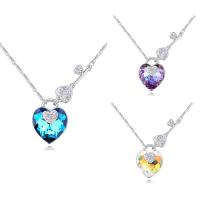 CRYSTALLIZED™ Element Crystal Necklace Brass with CRYSTALLIZED™ with 5cm extender chain Heart platinum plated bar chain & for woman & faceted nickel lead & cadmium free Sold Per Approx 15.5 Inch Strand