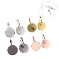 Brass Lever Back Earring Component Flat Round plated nickel lead & cadmium free Inner Approx 18mm Sold By Bag